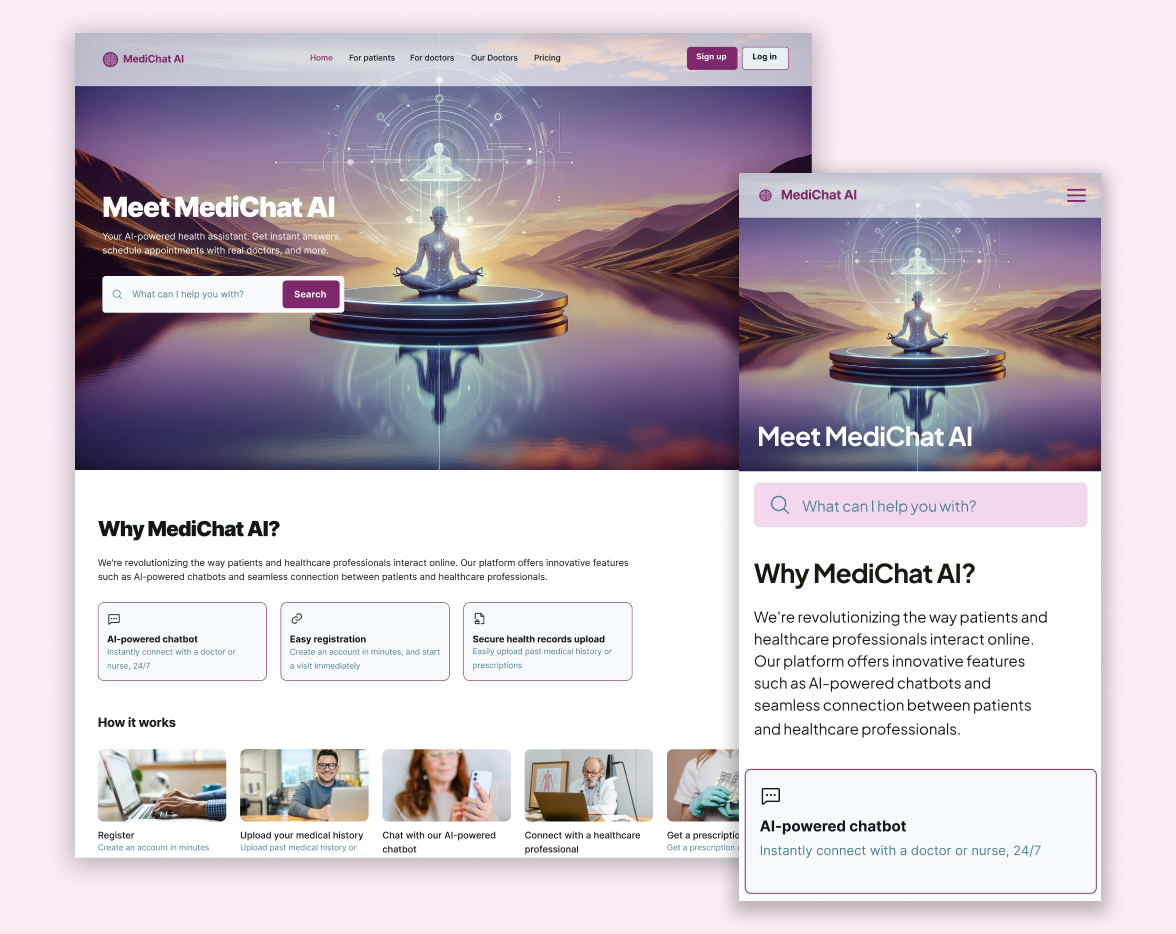 AI Healthcare Website image